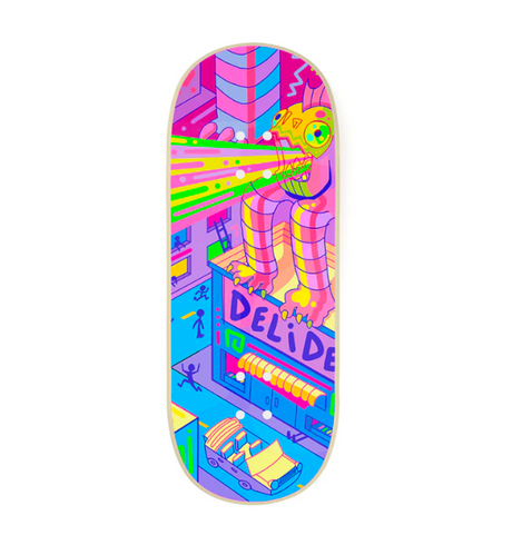 Delidecks Invasion Wood Fingerboard Deck Pink Blue 33 x 96