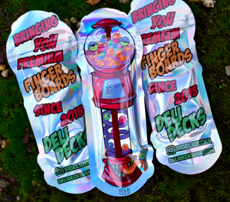 Delidecks Invasion Wood Fingerboard Deck Pink Blue 35 x 96