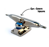 Delidecks Trux Hex Hybrid Fingerboard Trucks Black Silver 32mm