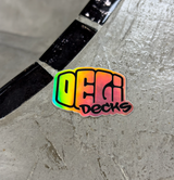 Delidecks Foil Logo Sticker Silver Black 1inch (2pack)