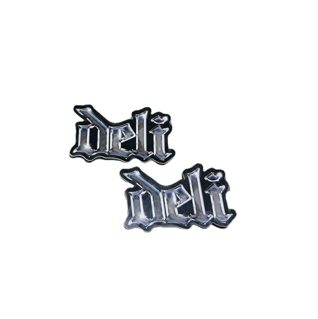 Delidecks Bling Logo Sticker Black Grey 1.25in (2pack)