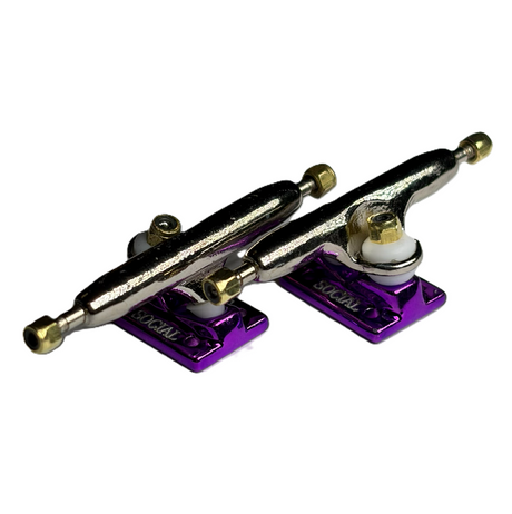 Social Team Pro Fingerboard Trucks Purple Chrome 32mm