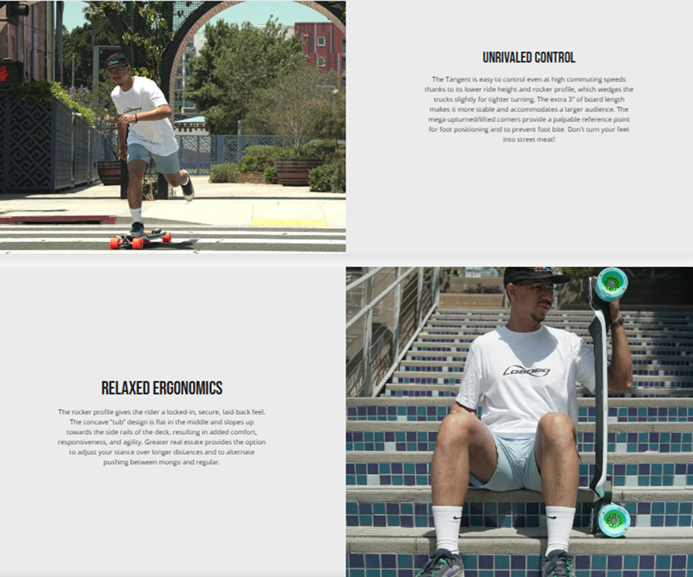 Loaded Tangent Skateboard Complete Dad Bod Blue 35.75 x 9.75