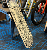 Speed Demon Bandana Skateboard Deck w/Grip White Black 8