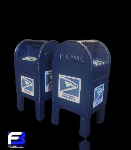 FutureBoundPrints USPS Post Box Thrashed Blue 3.75 inch