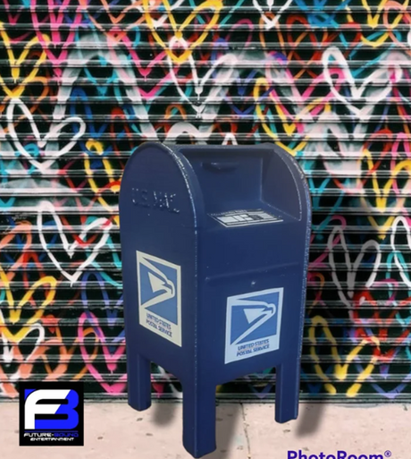FutureBoundPrints USPS Post Box Thrashed Blue 3.75 inch