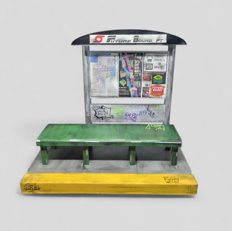 FutureBoundPrints Bus Stop Thrashed Grey Onesize
