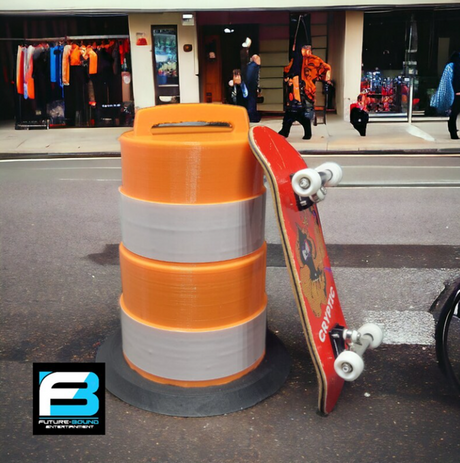 FutureBoundPrints Traffic Barrel Orange 4 inch