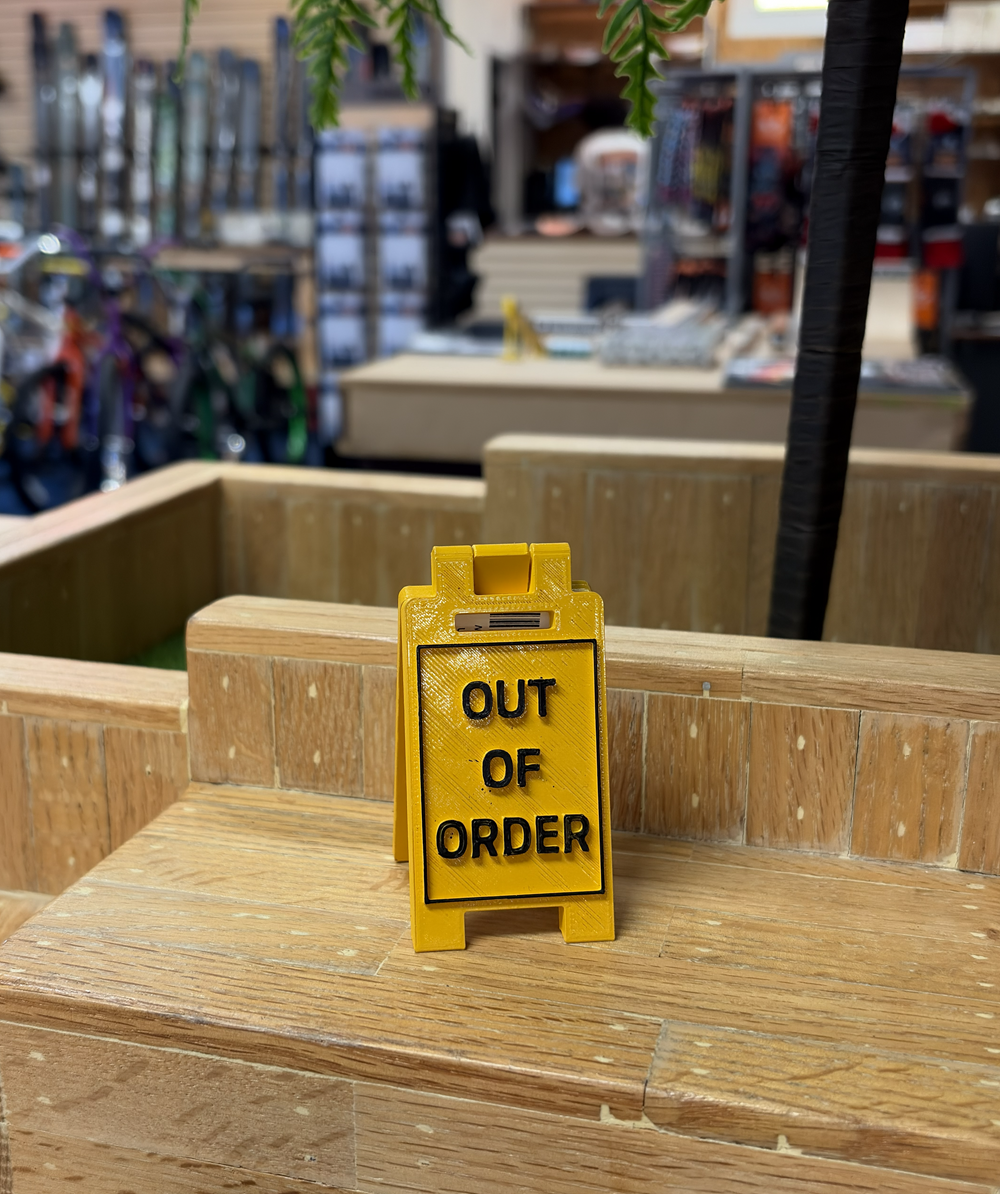 FutureBoundPrints Out of Order Sign Yellow 3 inch
