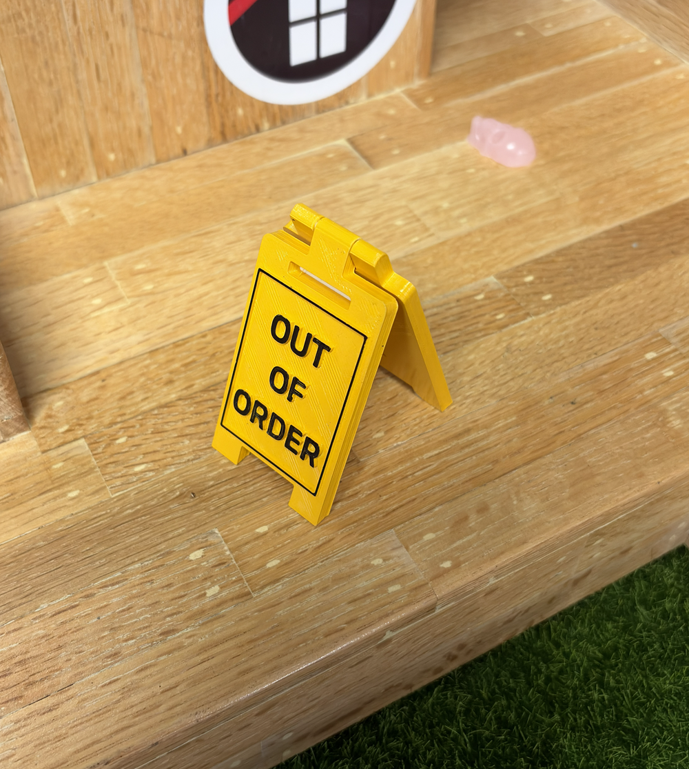 FutureBoundPrints Out of Order Sign Yellow 3 inch