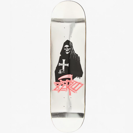 Zero Pleasures Death Skateboard Deck Silver Black 8.5x14.5WB