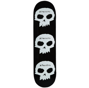 Zero Pleasures Skulls Skateboard Deck Black White 8.25x14.25WB
