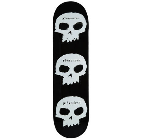Zero Pleasures Skulls Skateboard Deck Black White 8.25x14.25WB