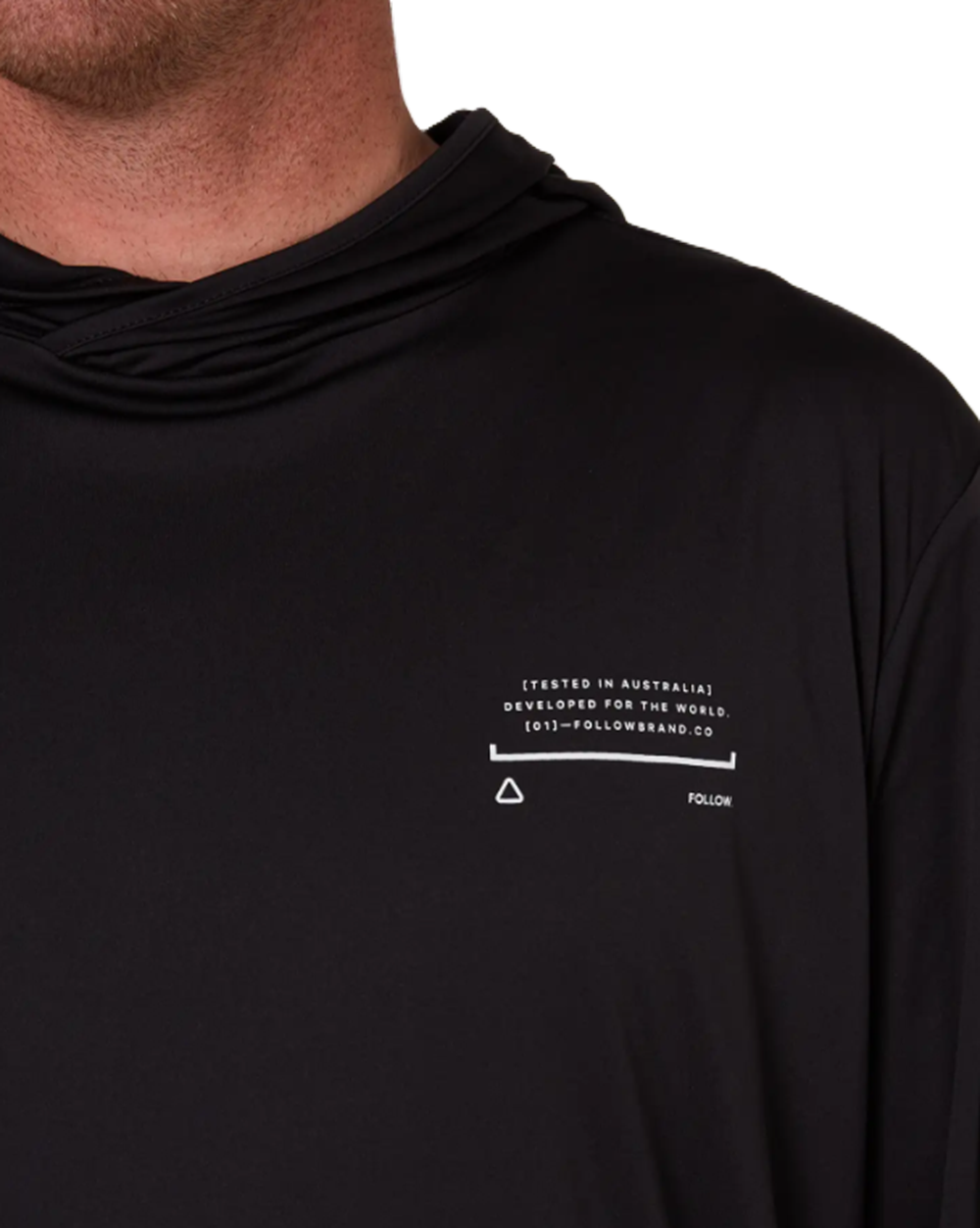 Follow Sun Hood Longsleeve Tee UPF Black M