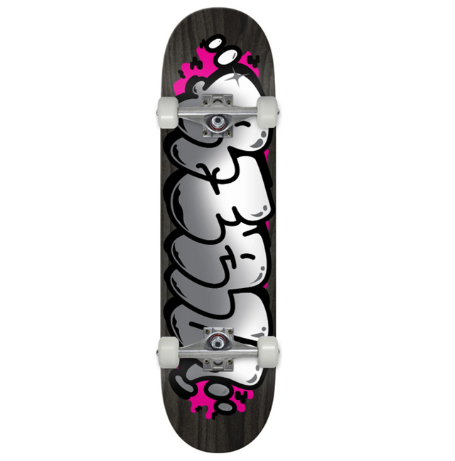 Real Bubble Letters Skateboard Complete Black 8.5x14.25WB