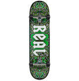 Real Bandana Skateboard Complete Black Green 8.06x14.38WB