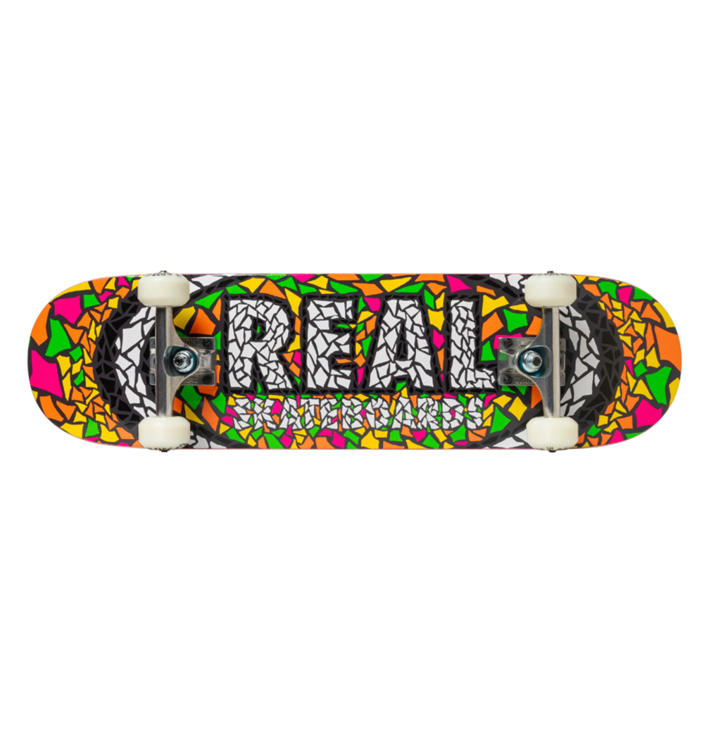 Real Mosaic Skateboard Complete Black 7.75x13WB
