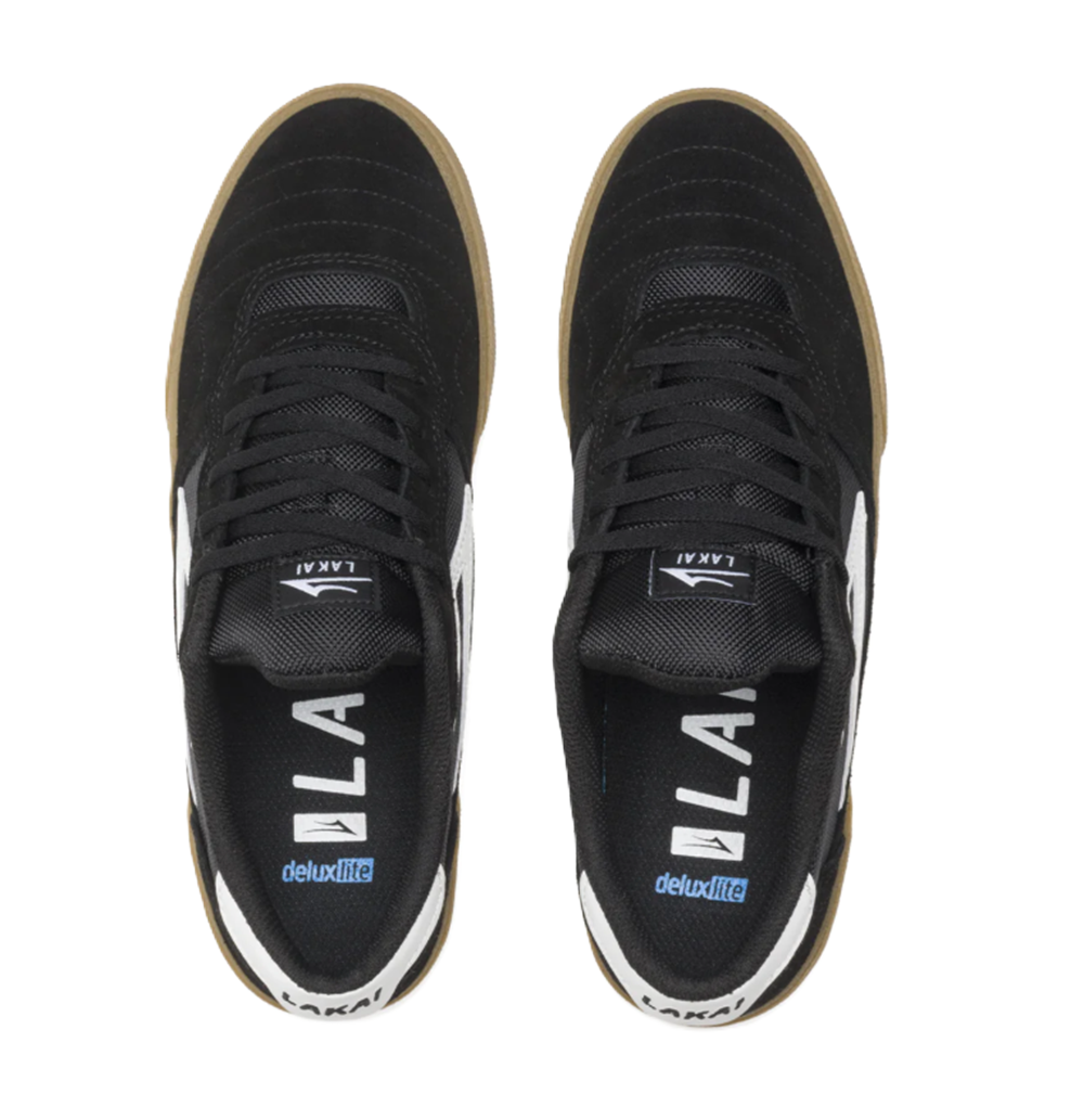 Lakai Cambridge Suede Shoes Black White Gum
