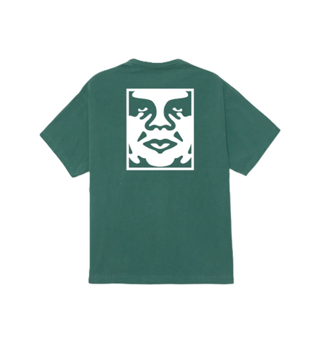 Obey Bold Icon Face Tshirt RainForest S