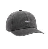 Obey Pigment Bold 6 Panel Hat Black Strapback