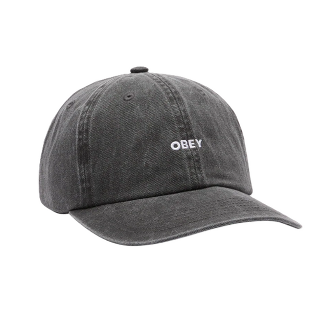 Obey Pigment Bold 6 Panel Hat Black Strapback