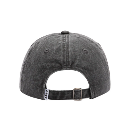 Obey Pigment Bold 6 Panel Hat Black Strapback