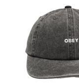 Obey Pigment Bold 6 Panel Hat Black Strapback