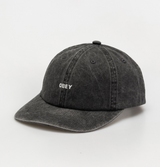 Obey Pigment Bold 6 Panel Hat Black Strapback