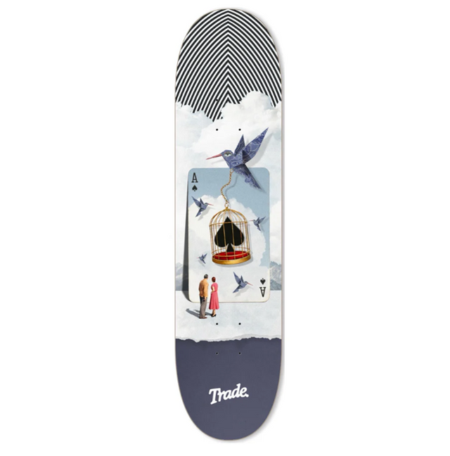 Trade Dealt Cards Skateboard Deck White 8.25x14.3WB
