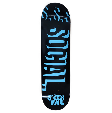 Social Hit Stix Skateboard Deck Black Blue 8.3 -S