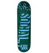 Social Hit Stix Skateboard Deck Green Blue 8.375 -K