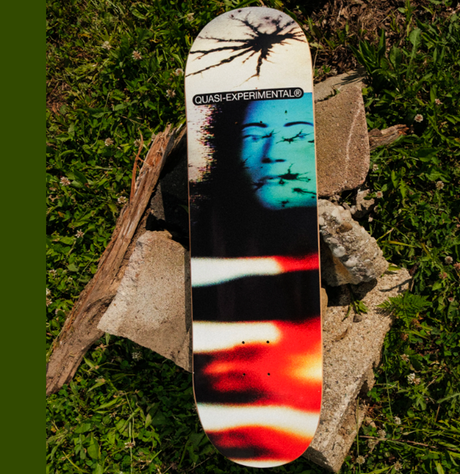 Quasi Altered States Skateboard Deck White Black Blue 8.75x14.5WB