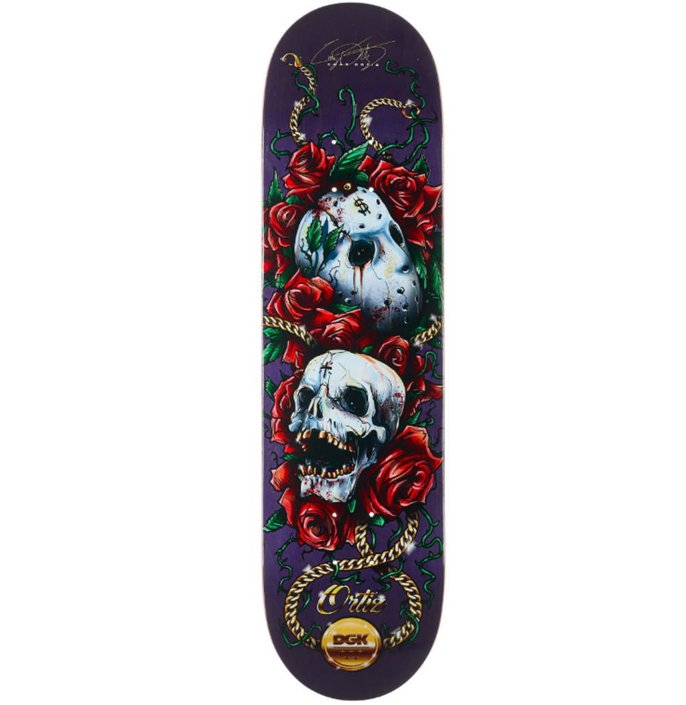 DGK Ortiz Los Muertos Skateboard Deck Assorted Stains 8.1x14.3WB