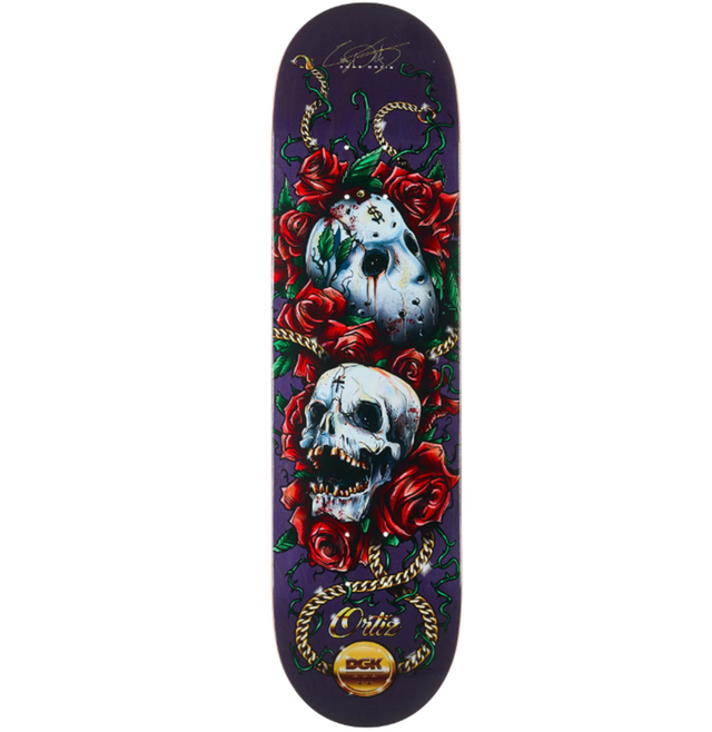 DGK Ortiz Los Muertos Skateboard Deck Assorted Stains 8.1x14.3WB