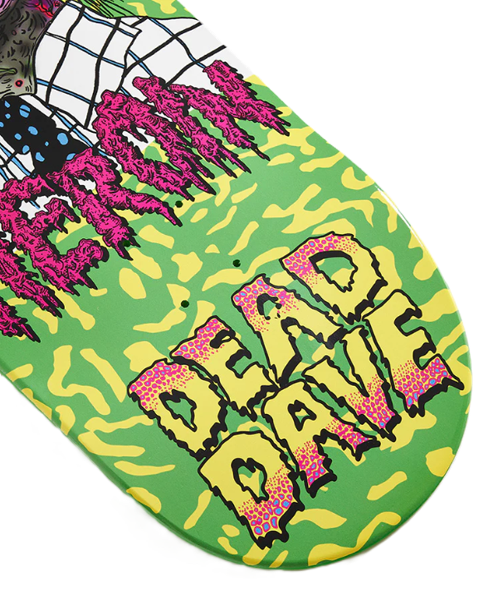 Heroin DeadDave Dave Head Skateboard Deck Green Dipped 10x14.25WB