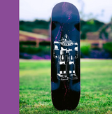 Vinyl Robot Marble Skateboard Deck Black White 8.38x14.25WB
