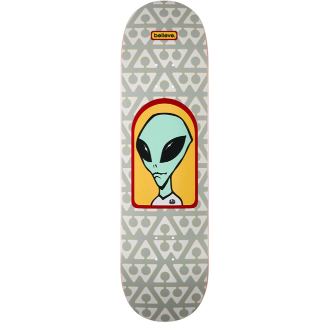 Alien Workshop Believe Skateboard Deck Grey 8.6x14.7WB