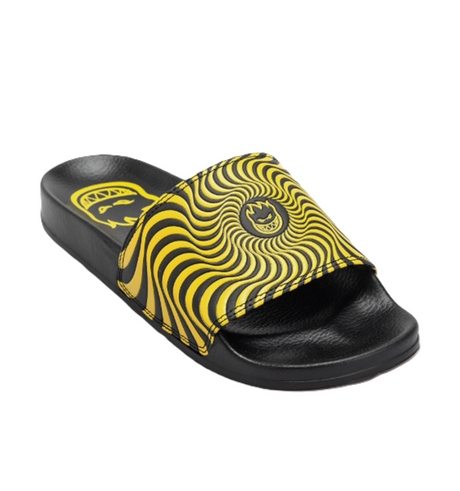 Spitfire Bighead Swirl Slides Black Yellow 10