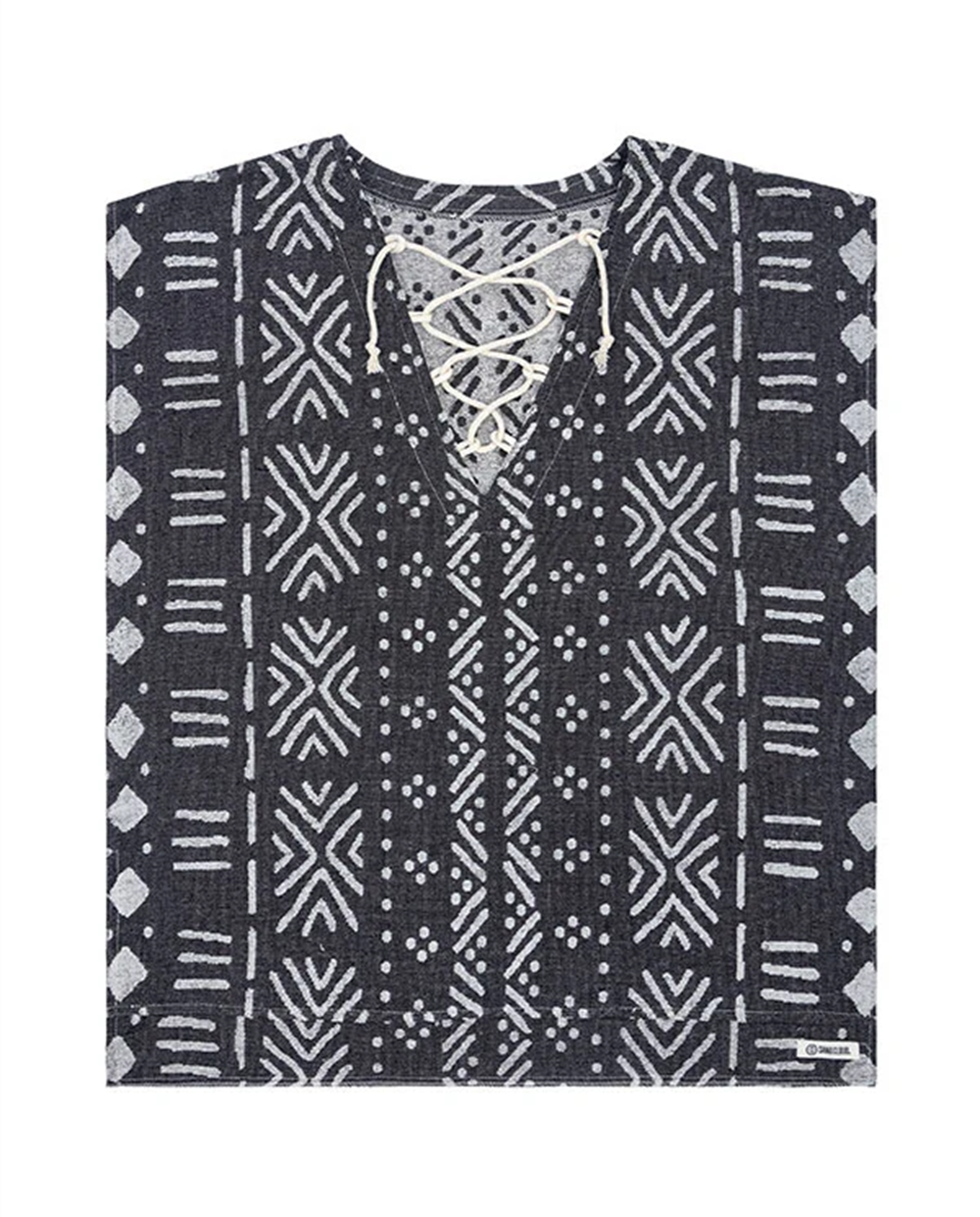 Sand Cloud Adobe Mudcloth Cover Up Black One Size