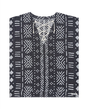 Sand Cloud Adobe Mudcloth Cover Up Black One Size