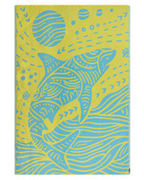 Sand Cloud Discovery Tiger Shark Towel Blue Yellow Large