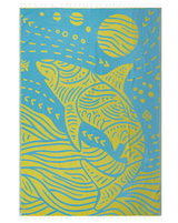 Sand Cloud Discovery Tiger Shark Towel Blue Yellow Large