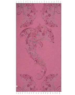 Sand Cloud Floral Dolphins Towel Fig Regular