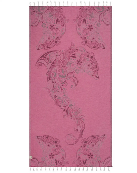 Sand Cloud Floral Dolphins Towel Fig Regular