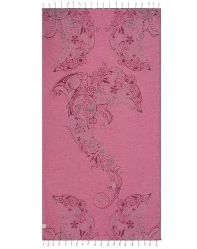 Sand Cloud Floral Dolphins Towel Fig Regular