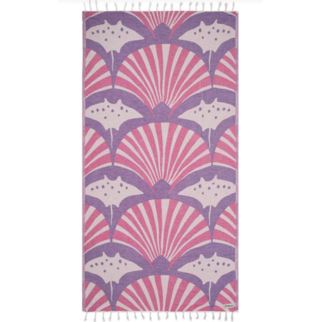 Sand Cloud Geo Manta Rays Towel Magenta Regular