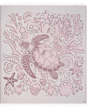 Sand Cloud Coral Turtle Towel Natural XLarge