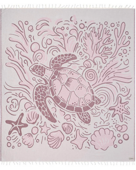 Sand Cloud Coral Turtle Towel Natural XLarge