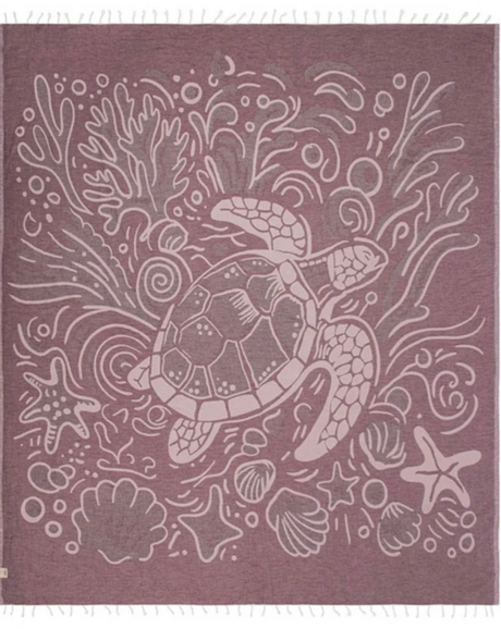 Sand Cloud Coral Turtle Towel Natural XLarge