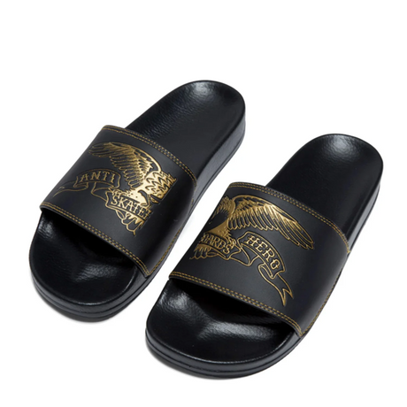 Anti Hero Basic Eagle Slides Black Gold 12